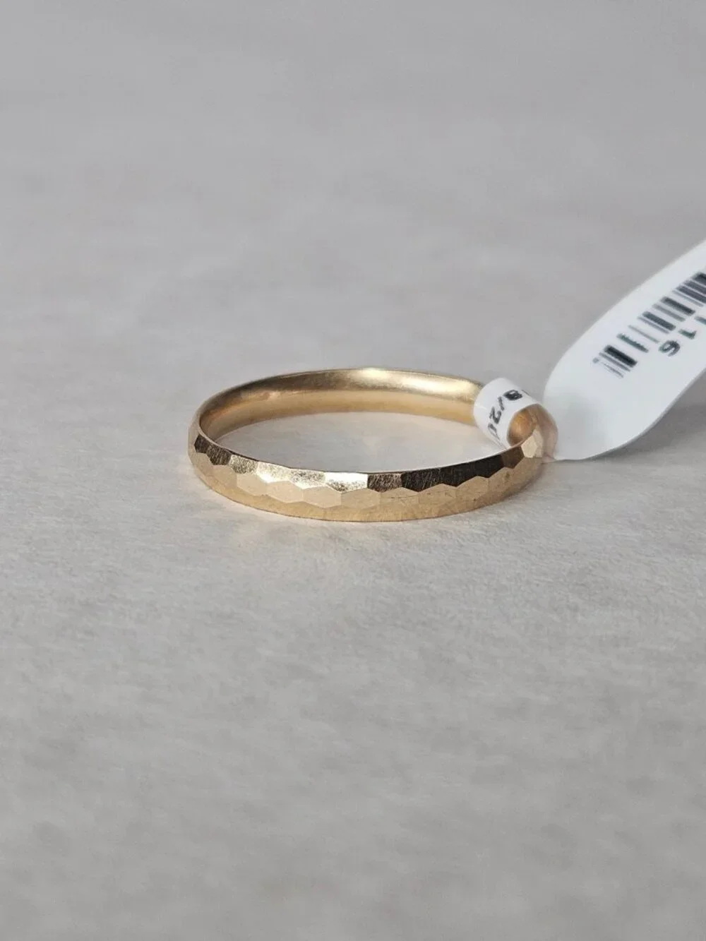 14K Yellow Gold Hexagonal Art Deco Style Men's Wedding Band Ring Size 10.25